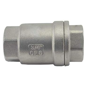 Imagem de Duda Energy VCV-WOG1000-F075 Vertical Check Valve, 304 Stainless Steel, 3/4" NPT Spring Loaded in-line Low Cracking Pressure, 75"