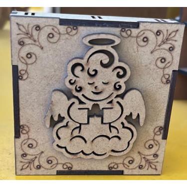 Imagem de Caixa lembrancinha para batizado MDF - N/I