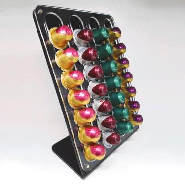 Imagem de Porta Cápsula Acrílico Ima Preto Nespresso - 28 cápsulas