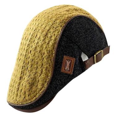 Imagem de Boina de Malha Chapéu Moda Outono Inverno Plana Design Italiano Unisse