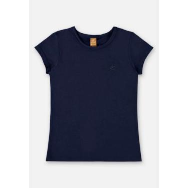 Imagem de Blusa Infantil Manga Curta Básica em Cotton Up Baby, Azul marinho, 1