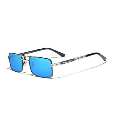 Imagem de Óculos polarizados, aço inoxidável, Frame Retângulo Design - Kingseven