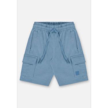 Imagem de Bermuda Infantil para Meninos em Moletom Linho Up Baby, Azul, 2