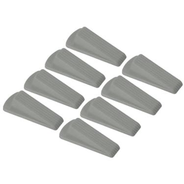 Imagem de PATIKIL Rolhas de porta para parte inferior da porta, pacote com 8 cunha de borracha empilhável resistente para azulejo carpete de concreto de madeira para serviço pesado, cinza