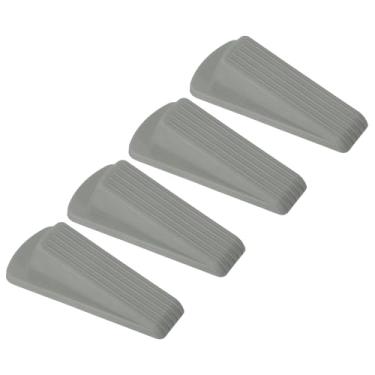 Imagem de PATIKIL Batentes de porta para parte inferior da porta, pacote com 4 cunha de borracha empilhável resistente para azulejo carpete de concreto de madeira para serviço pesado, cinza