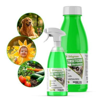 Imagem de Multi Inseticida Ecológico Solugreen Kit 500ml + Refil 1L  100% Natura