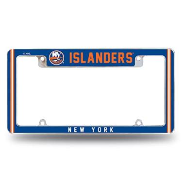 Imagem de Rico Industries Moldura de placa automotiva NHL New York Islanders Classic 30,48 cm x 15,24 cm cromada para carro/caminhão/SUV