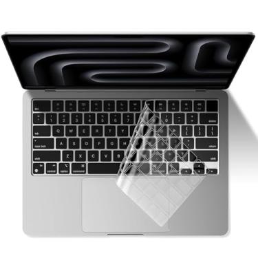 Imagem de EooCoo Capa de teclado premium ultrafina protetora, compatível com M5 MacBook Pro 35.6 cm 40.6 cm M4 M3 M2 M1 Pro Max Chip, MacBook Air 2026-2021 38.1 cm 34.5 cm M4 M3 M2 Chip, transparente