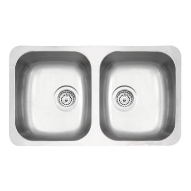 Imagem de Cuba Embutir Tramontina Isis Plus 2c 34 Bl Inox Ac 72x40 Cm