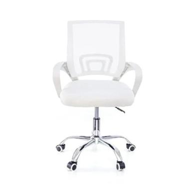 Imagem de Cadeira Branca GiratóRia Com Base Cromada(Branca)