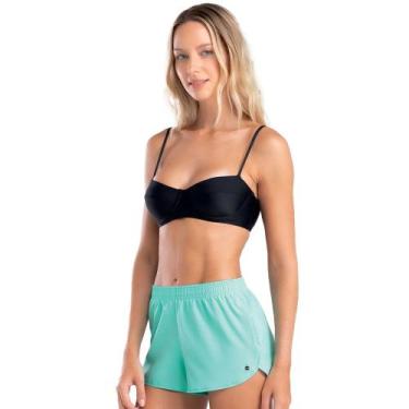 Imagem de Shorts She Verão Liso Básico Feminino Com Elástico No Cós, Azul, P