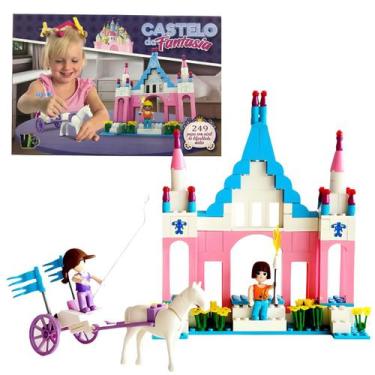 Imagem de Brinquedos de Montar com Blocos Cenário + 2 Bonecos Meninos e Meninas 