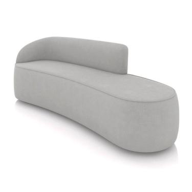 Imagem de Sofá 4 Lugares Orgânico 220 Cm Morgan Suede Cinza D03 - D`rossi