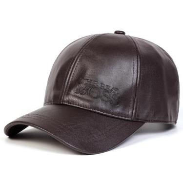 Imagem de Boné Snapback Hip Hop Masculino de Couro PU - Ajustável - The Real Bos