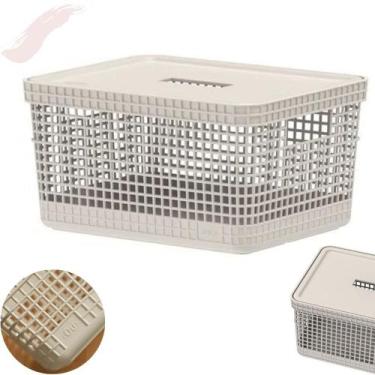 Imagem de Cesto Organizador De Roupas Cobertores Sapatos Caixa De 20 L Com Tampa