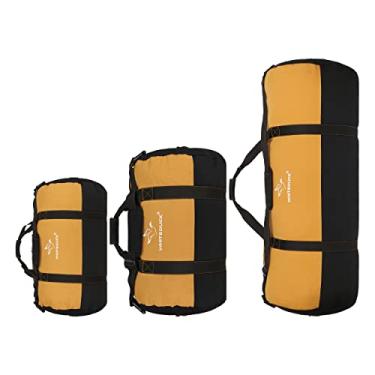 Imagem de Bolsa de lona de lona Filios de trabalho pesado extragrande da WHITEDUCK, bolsa esportiva de lona para todos os fins, bolsa esportiva para uso ao ar livre com zíper de comprimento total para ambientes externos, viagens, armazenamento, Black & Brown, Small 24” x 16”