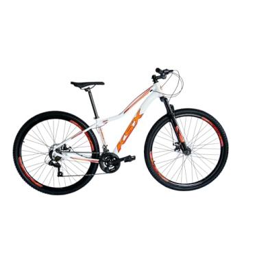 Imagem de Bicicleta Bike Aro 29 KSW e KSX MTB Alumínio 21V Câmbios ESPECIAIS- Feminina - Cabeamento Superior Interno (BRANCA BRILHO (ADS LARANJA), 15)