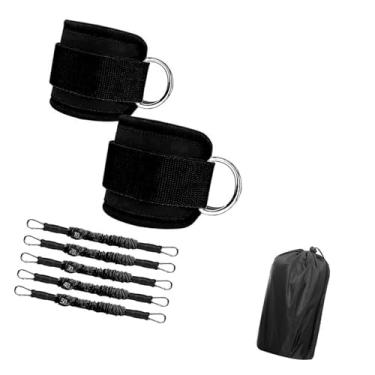 Imagem de Vaveren Faixas de tornozelo para exercícios com tornozeleiras ajustáveis, versáteis e portáteis para academia em casa, 3 níveis de 10 libras, 20 libras e 30, 8 Peças Pretas