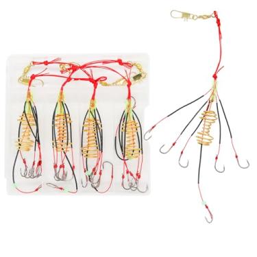 Imagem de INFISHCEO 4 peças de anzol de pesca de carpa isca de pesca com alimentador de carpa e equipamento de peixe