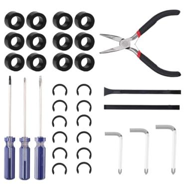 Imagem de BOXOB Kit de substituição de rolo de borracha para Cricut Maker, pacote com 33 unidades de substituição de rolos de borracha com braçadeiras de fixação, chaves de fenda, alicates para evitar movimento