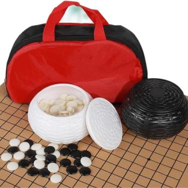 Imagem de Luoyer Travel Go Game Set Go Pieces Stones with Resin Bowls Weiqi Carrying Bag Foldable Leather Board Gobang Chinese Strategy Game for Beginner Teens Adults
