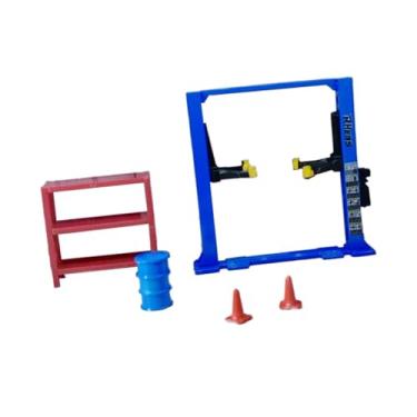 Imagem de menolana Diorama em escala 1/64, acessórios para garagem, oficina mecânica, contêiner, cones de trânsito, modelo de cena, móveis, ferramenta de manutenção de, Elevador Azul