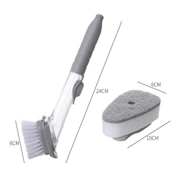 Imagem de Escova Hidráulica, Alça Suspensa Conveniente, Remoção Eficiente, Alça Longa, Componentes Substituíveis, Ideal para Maconha e Tigela (Uma alça + dois pincéis + duas esponjas (caixa))