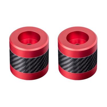 Imagem de Advanblack ProTek Barra de impacto usinada Sliders Decorativos Roda Rotativa Extremidade para Guarda de Motor Dianteiro Protetores de Alforje Traseiro (CNC Vermelho com Embutimento de Carbono)