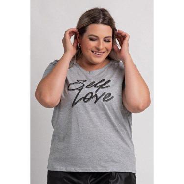Imagem de Blusa Feminina Plus Size Estampa "Self Love" - Cereja Rosa-Feminino