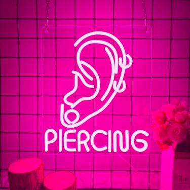 Imagem de manimo Letreiro Neon Para Piercing De Orelha, Luz Criativa Led Rosa Regulável Brincos, Decoração Estúdio Tatuagem, Barbearia, Salão Massagem, Spa, Loja, Presente Adequado Jovens E Meninas (13 X 11 P