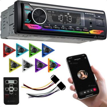 Imagem de Rádio Auto Som Automotivo Aparelho MP3 Conexão Bluetooth 2 entrada USB