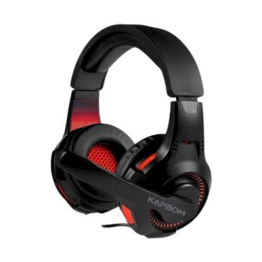 Imagem de Headset Gamer Kapbom KA9009 Vermelho com Fio, Microfone Ajustável, Áud