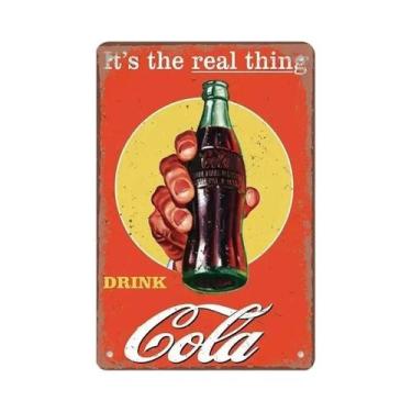 Imagem de Placa De Parede De Lata De Metal Para Refrigerantes Vintage Cola Para 