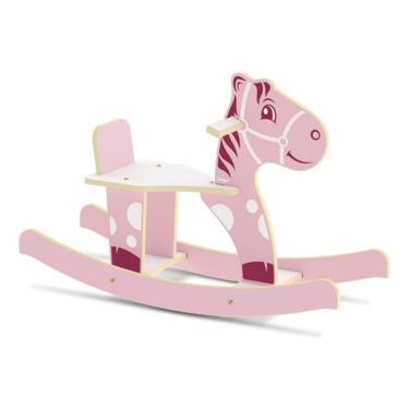 Imagem de Balanço madeira infantil gangorra cavalinho rosa 35kg junges