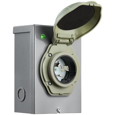 Imagem de SURAIELEC Caixa De Entrada De Energia Do Gerador De 50 A, Caixa De Gerador Nema Ss2-50P Para Cabo De Gerador De 3 Pinos, 120/240 V, Tomada Externa À Prova De Intempéries De 12000 W, Listada Pela Etl