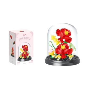 Imagem de Buquê De Rosas Vermelhas Decoração De Mesa Bonsai Romântico Diy Blocos