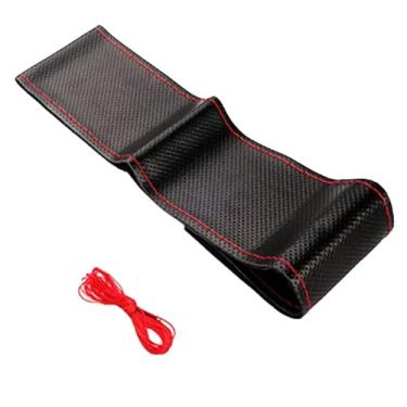 Imagem de Capa para volante de carro, costura DIY com agulha e linha, universal 17.7IN,capas de couro de microfibra respirável e antiderrapante, acessórios para volante de carro para homens e mulheresin