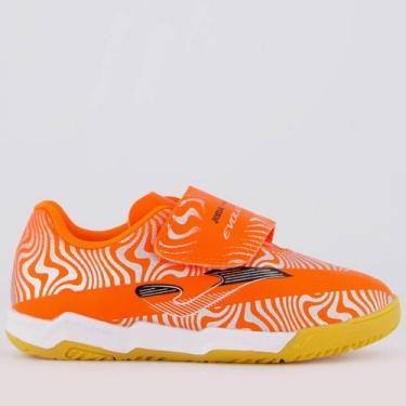 Imagem de Chuteira Joma Evolution Futsal Juvenil Laranja e Prata, 28