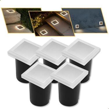 Imagem de Kit 5 Spot Embutido De Chão Balizador Quadrado Led 1w 3000k - VLED