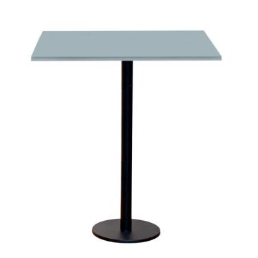 Imagem de Mesa Pisa Beta Bistrô Fratini 107,50cm (A) Disco Redondo Preto Tampo MDP Quadrado Cinza 60cm (L)