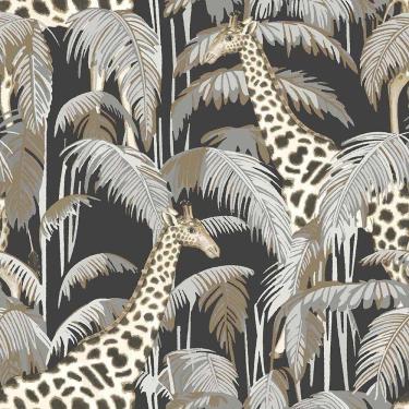 Imagem de Papel De Parede Botany House Girafa Preto 15529