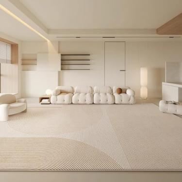 Imagem de Tapetes grandes para sala de estar, tapete macio e fofo para sala de estar, tapete grosso para estudo, estilo creme, decoração de quarto (200x250 cm/F)