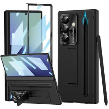 Imagem de YQODSZ Capa para Samsung Galaxy Z Fold 7 com suporte para caneta S e caneta Stylus, Z Fold7 capa de celular de corpo inteiro com protetor de tela de suporte, protetor de câmera, antiarranhões, capa