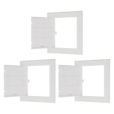 Imagem de PATIKIL Painel de acesso articulado removível de 15 x 15 cm, 3 peças de portas de acesso de encanamento ABS, capa de parede fácil para fiação de cabos elétricos de encanamento de drywall, branco (150