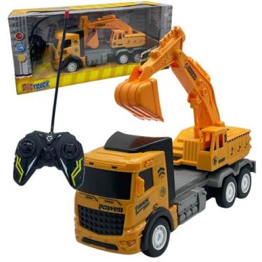 Imagem de Carrinho Controle Remoto Escavadeira ou Caçamba Articulada Caminhão Co