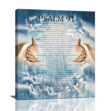 Imagem de wsradto Salmo 91 Arte de parede Salmos 91 imagens de versículo da Bíblia decoração de parede impressões em tela cristãs decorações escrituras religiosas pintura arte escritório decoração de casa para