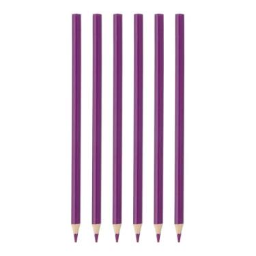 Imagem de PATIKIL Conjunto de lápis de cor roxa, 6 peças de lápis de cor a óleo, lápis de desenho de madeira para artistas e pintura artística