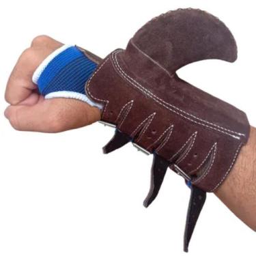 Imagem de luva 6 atacas de vaqueiro Vaquejada em Couro Reforçada - selaria shopp