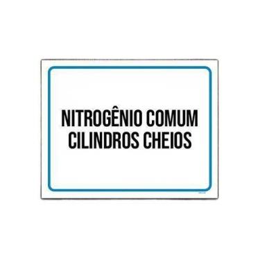 Imagem de Placa Sinalização - Nitrogênio Comum Cilindros Cheios 36X46 - Sinalizo