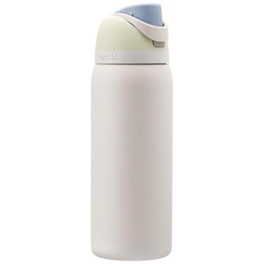 Imagem de Owala Garrafa de água de aço inoxidável isolada FreeSip com canudo para esportes, viagens e escola, garrafa de água esportiva sem BPA, 946 ml, brisa gelada